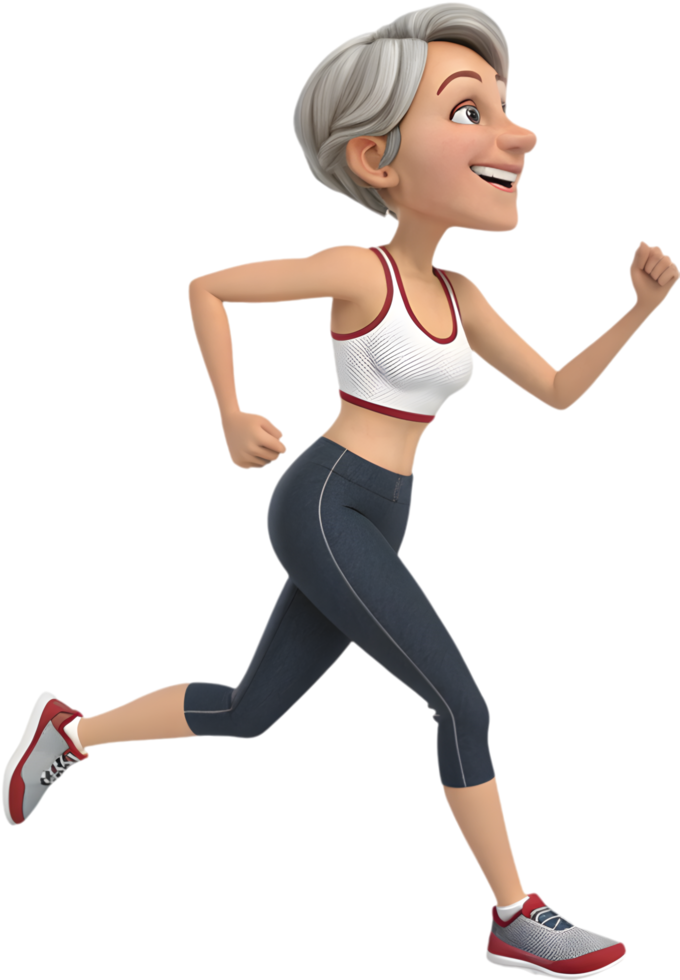 Cartoon Woman Exercising Adds Wholesome Charm to Fitness Projects. . png