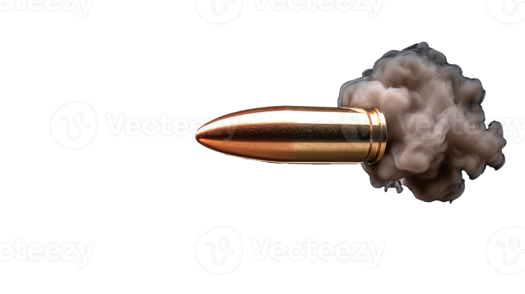 Bullet with Smoke Effect on Transparent Background for Visual Impact png