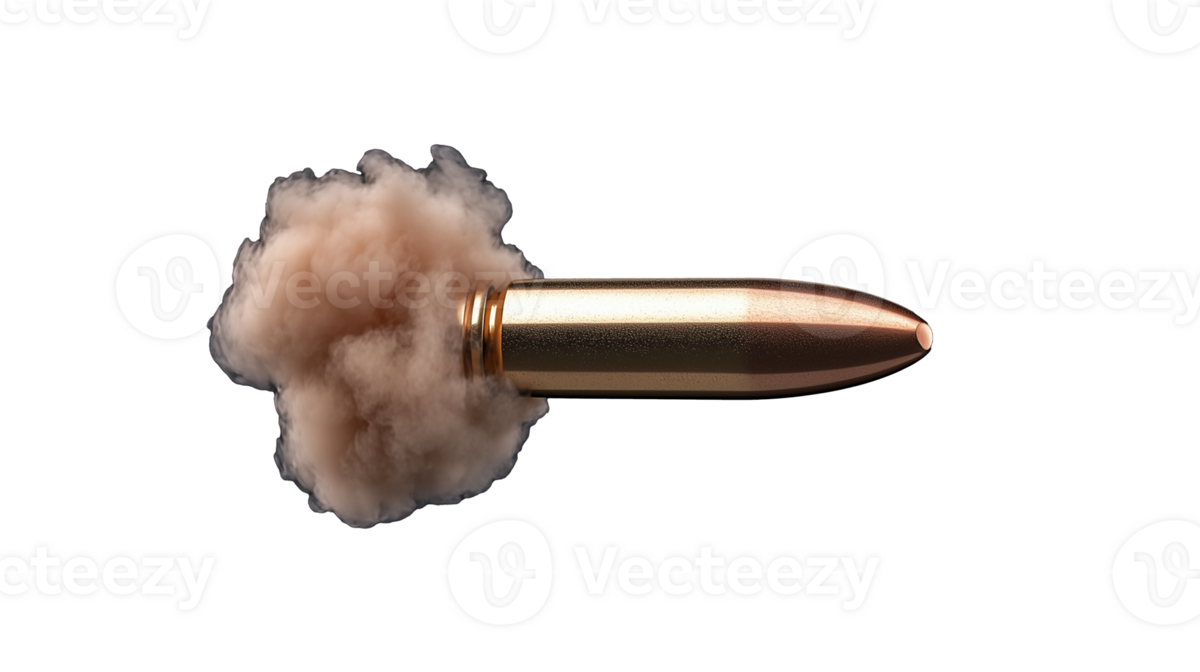 Bullet with Smoke Cloud Effect on Transparent Background png