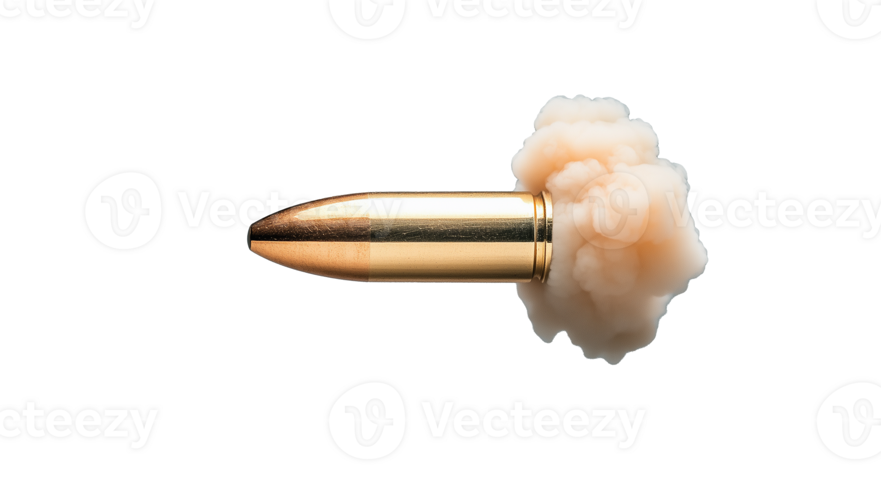 Bullet with Smoke Cloud Effect on Transparent Background png