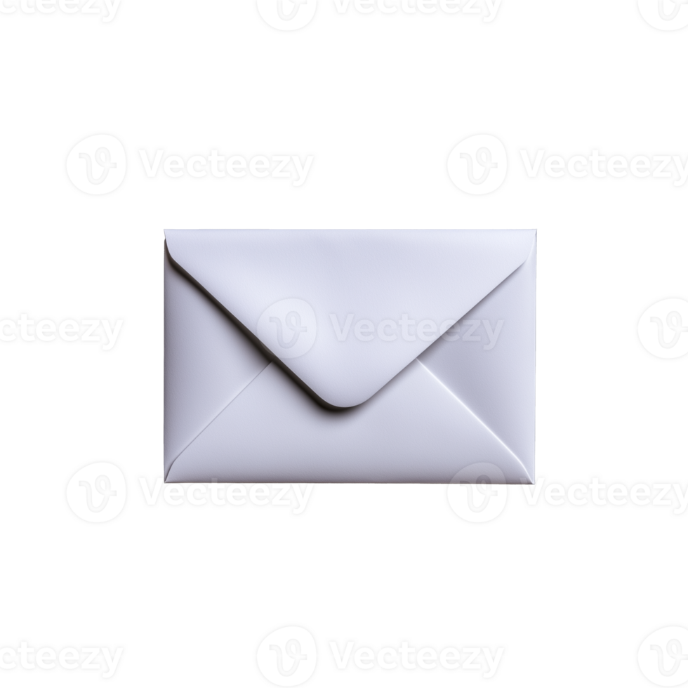 White Envelope on Transparent Background for Mailing or Design Use png