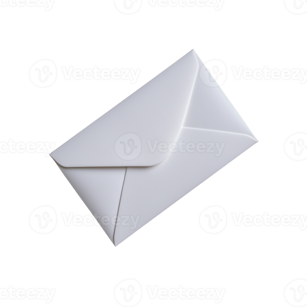 White Envelope on Transparent Background for Invitations and Correspondence png