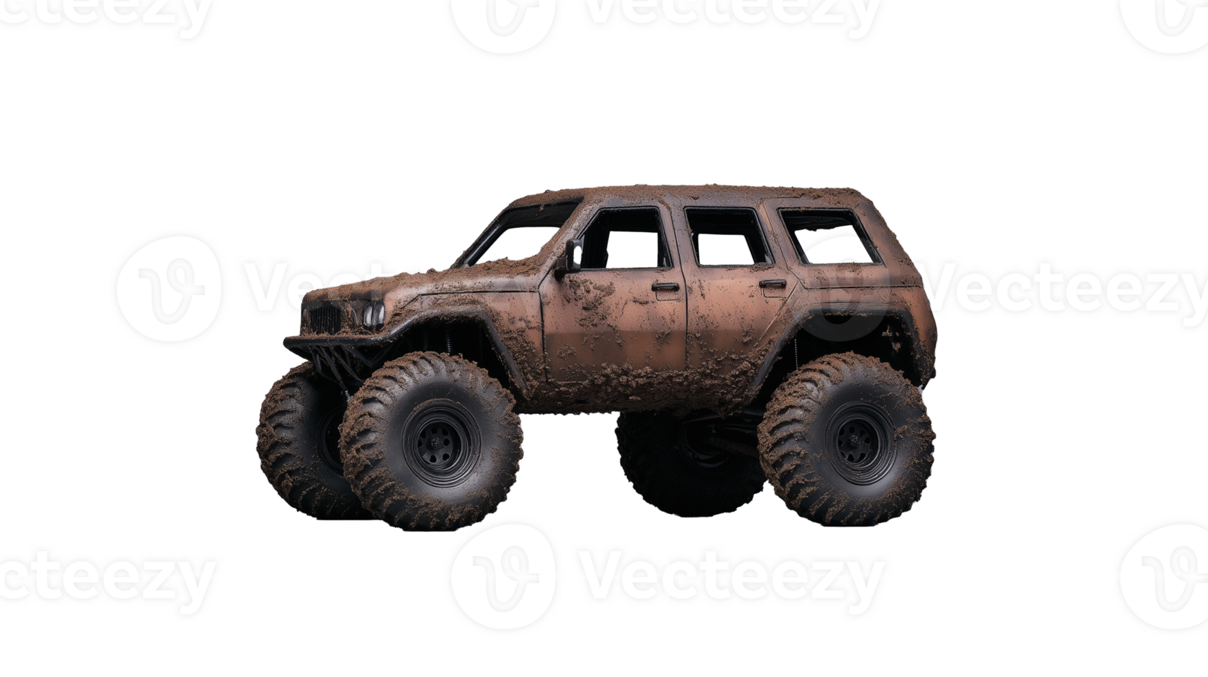 Off-Road Vehicle with Muddy Texture on Transparent Background png