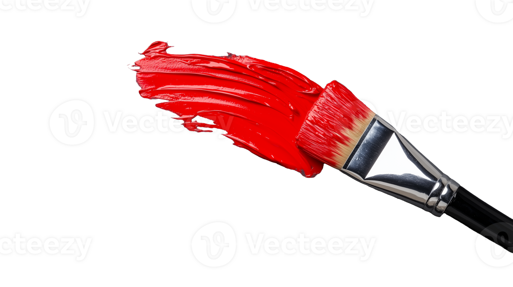 Red Paint Brush Stroke with Transparent Background for Creative Projects png
