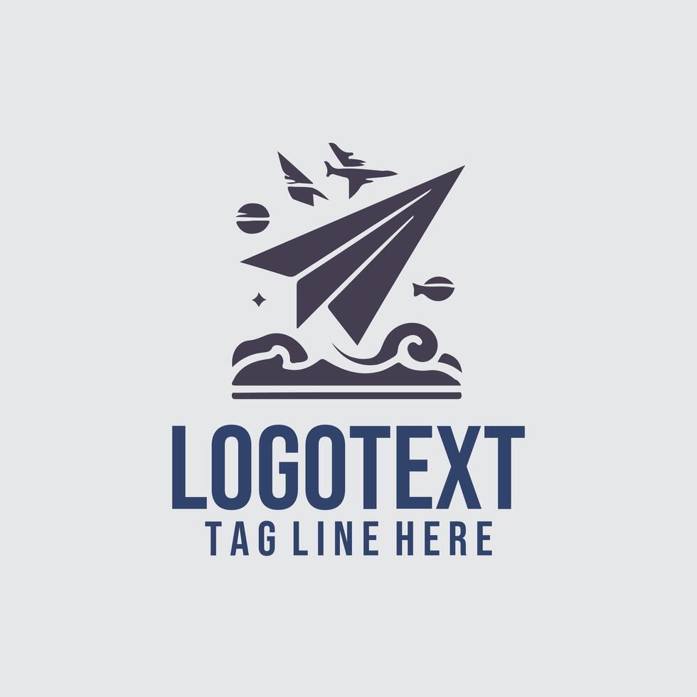 Aero Fold Paper Plane Logo vector