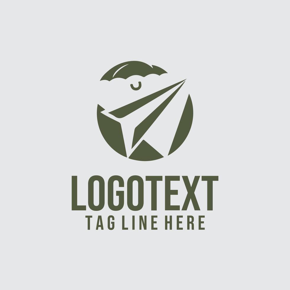 Wing span Paper Plane Logo vector