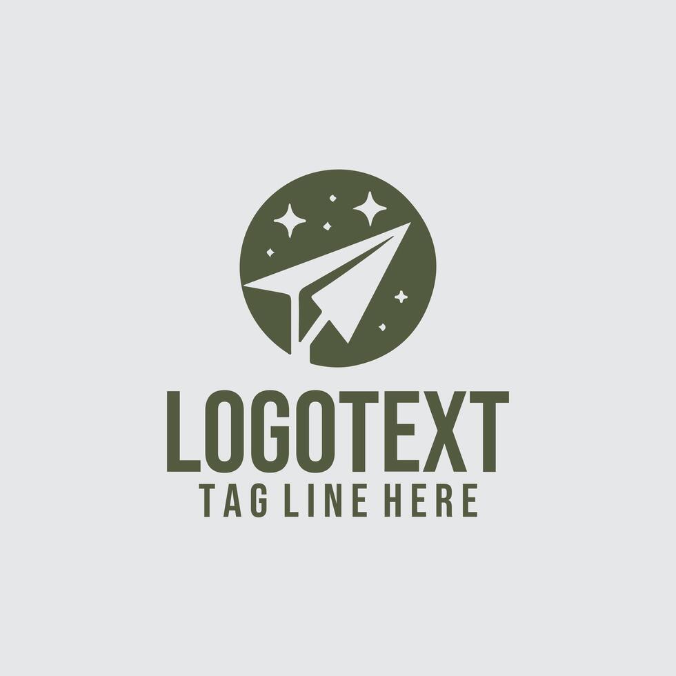 Wing span Paper Plane Logo vector