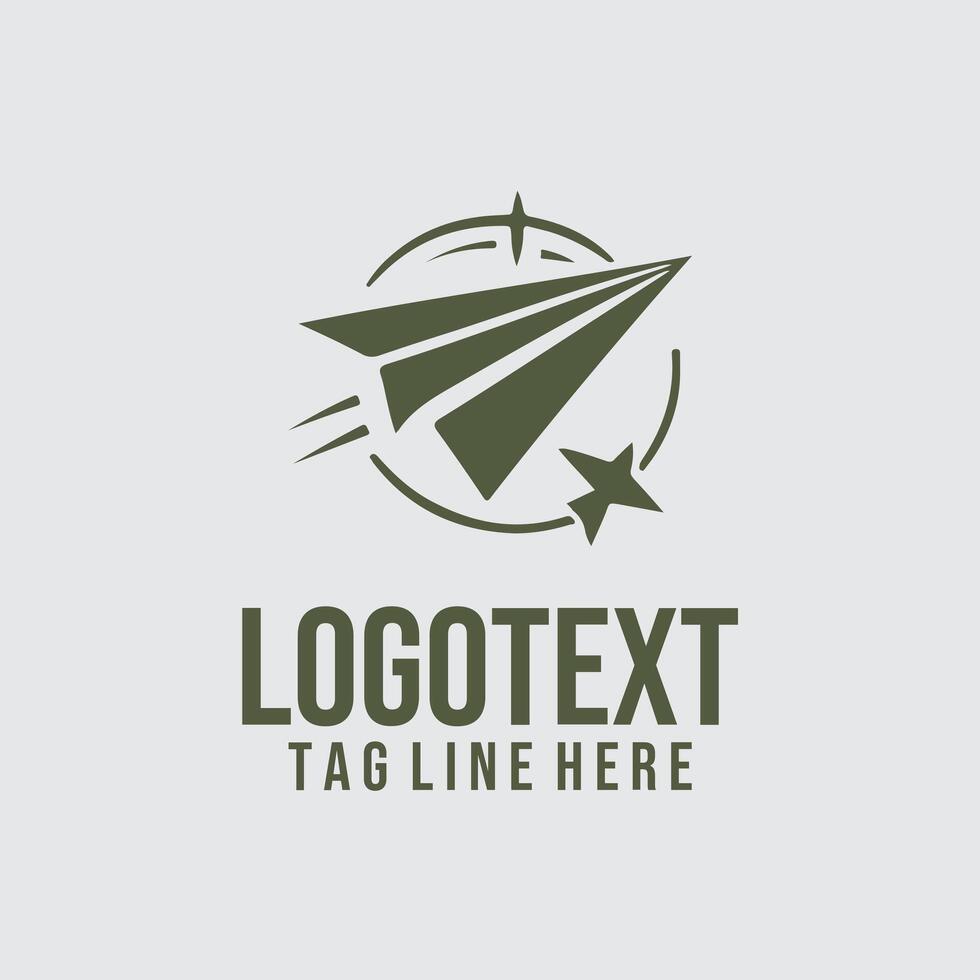 Wing span Paper Plane Logo vector