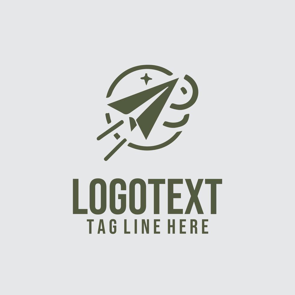 Folded Sky Paper Plane Logo vector