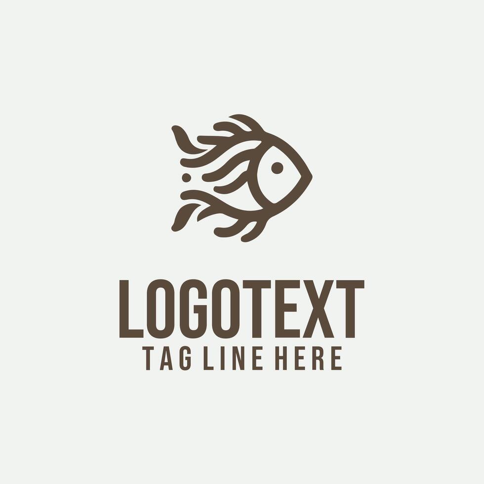 GlideTide linear fish logo vector