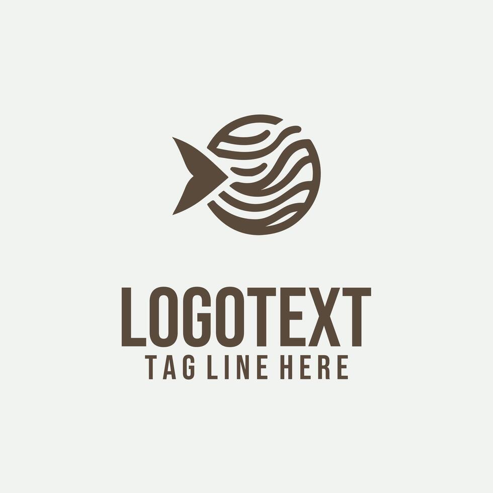 Glide Current linear fish logo vector