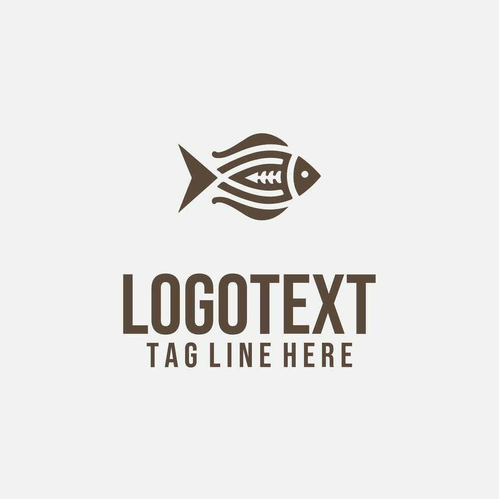 Glide Current linear fish logo vector