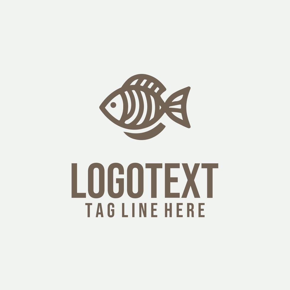 Current Chase linear fish logo vector