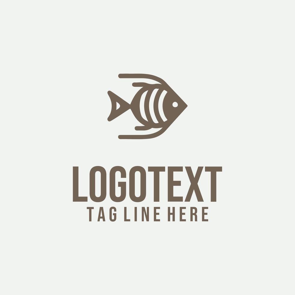 Current Chase linear fish logo vector