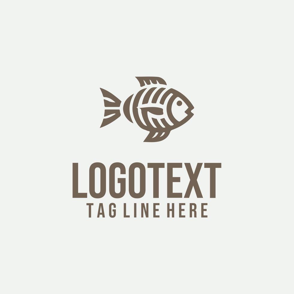 Swift Fish linear fish logo vector