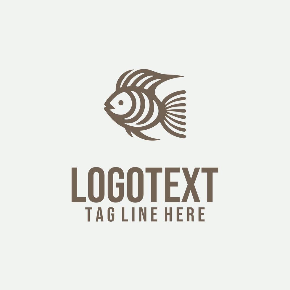 Current linear fish logo vector