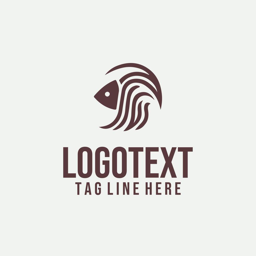 Glide Stream linear fish logo vector