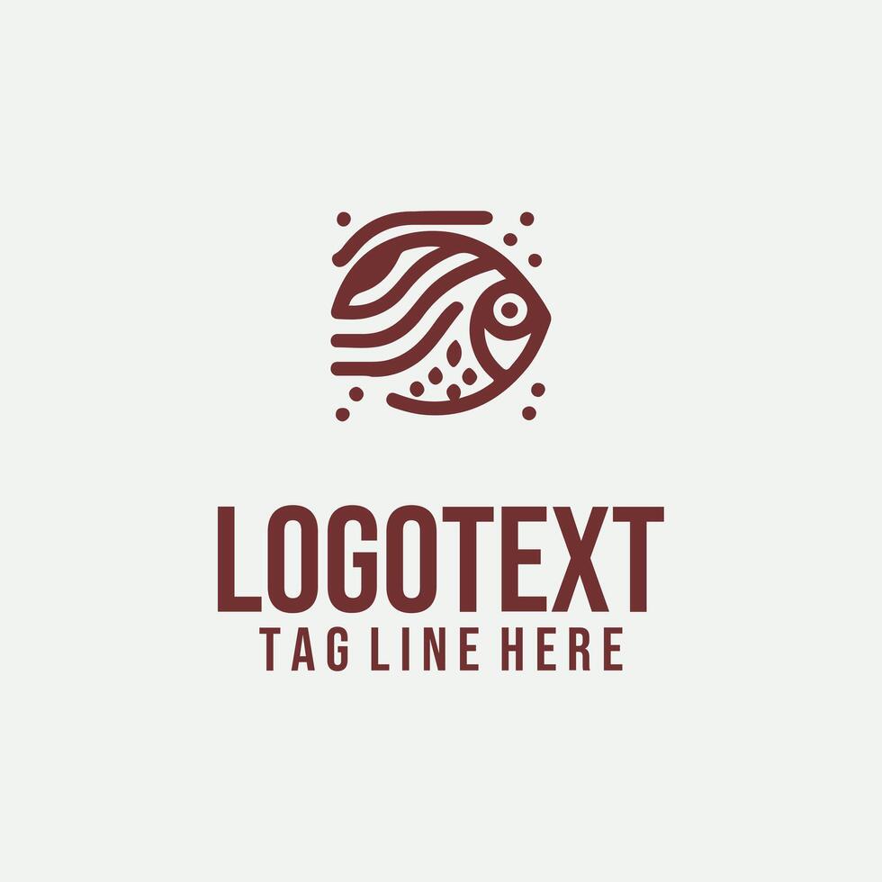 Flight linear fish logo vector