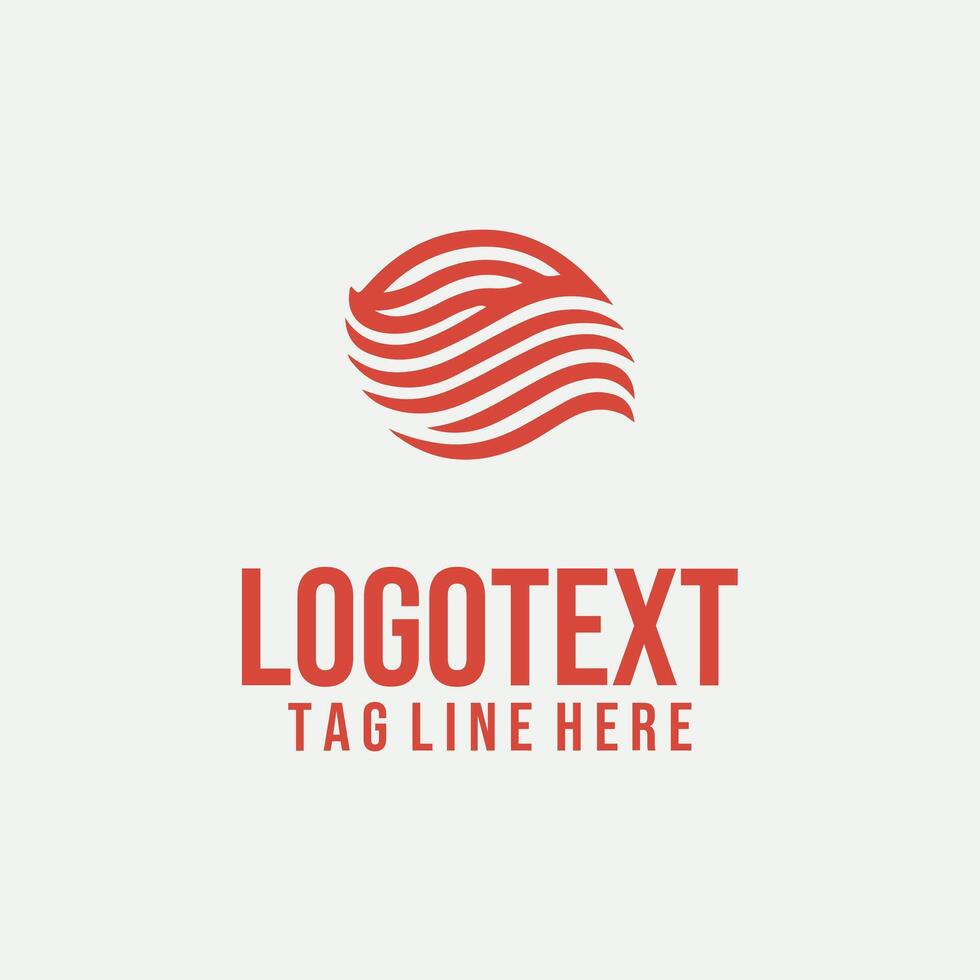Stream line linear fish logo vector