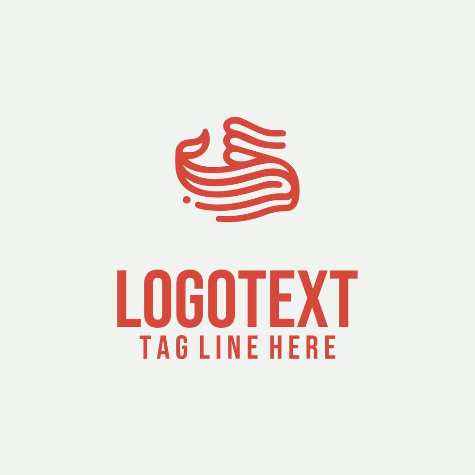 Fish Tail linear fish logo vector