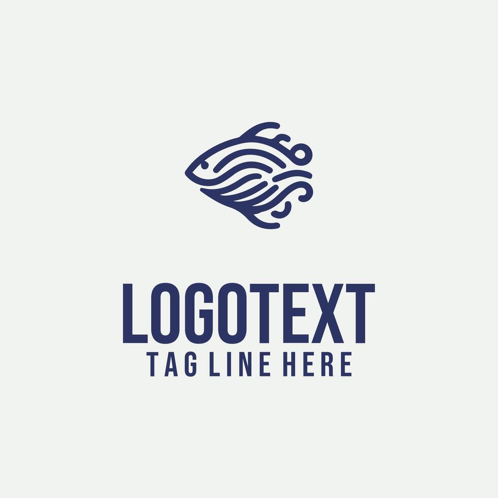A logo design for a fish business vector