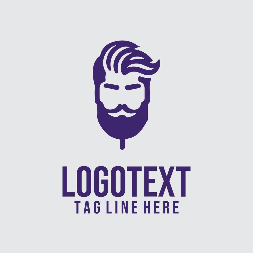 Smooth Fade linear man salon logo vector