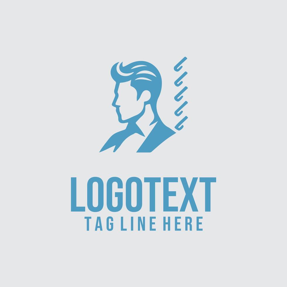 Dapper Barber linear men salon logo vector