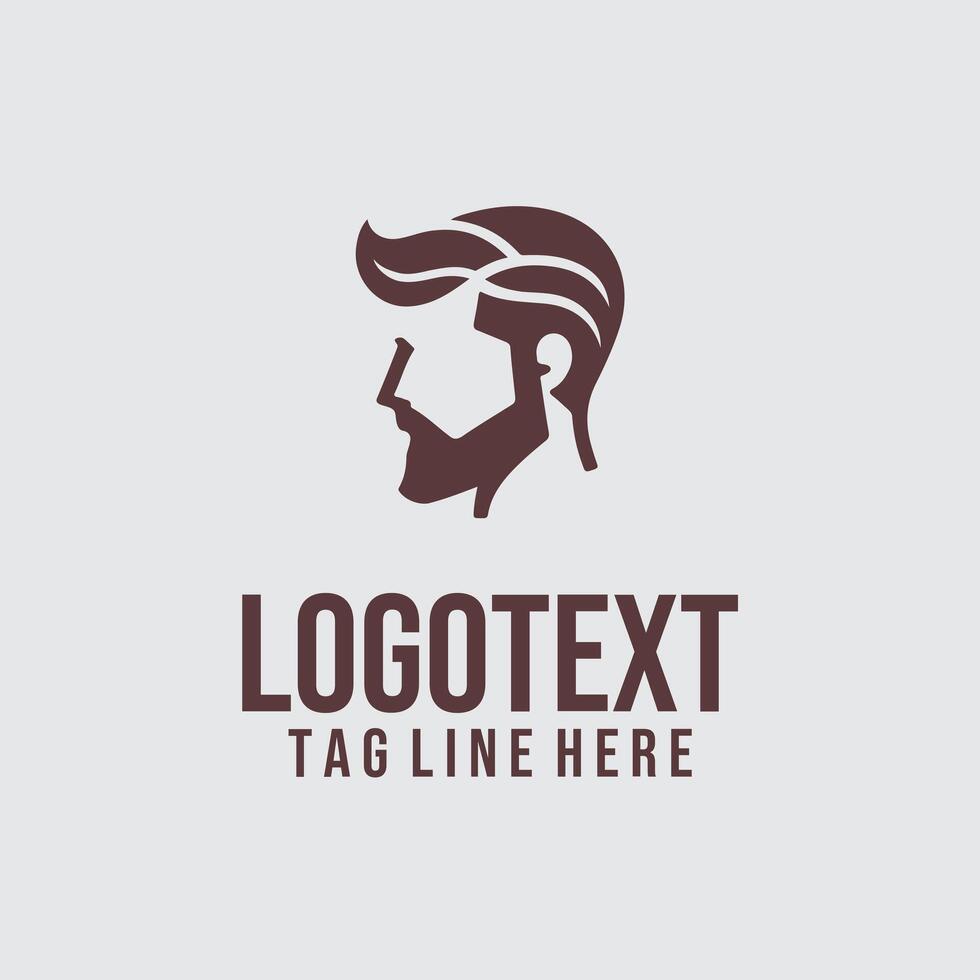 The Groom Loft linear men salon logo vector