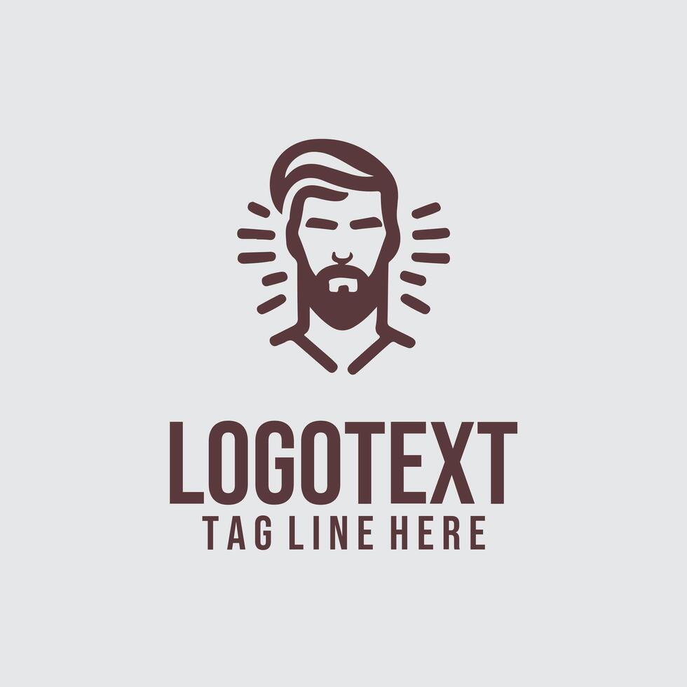 Edge Gents linear men salon logo vector