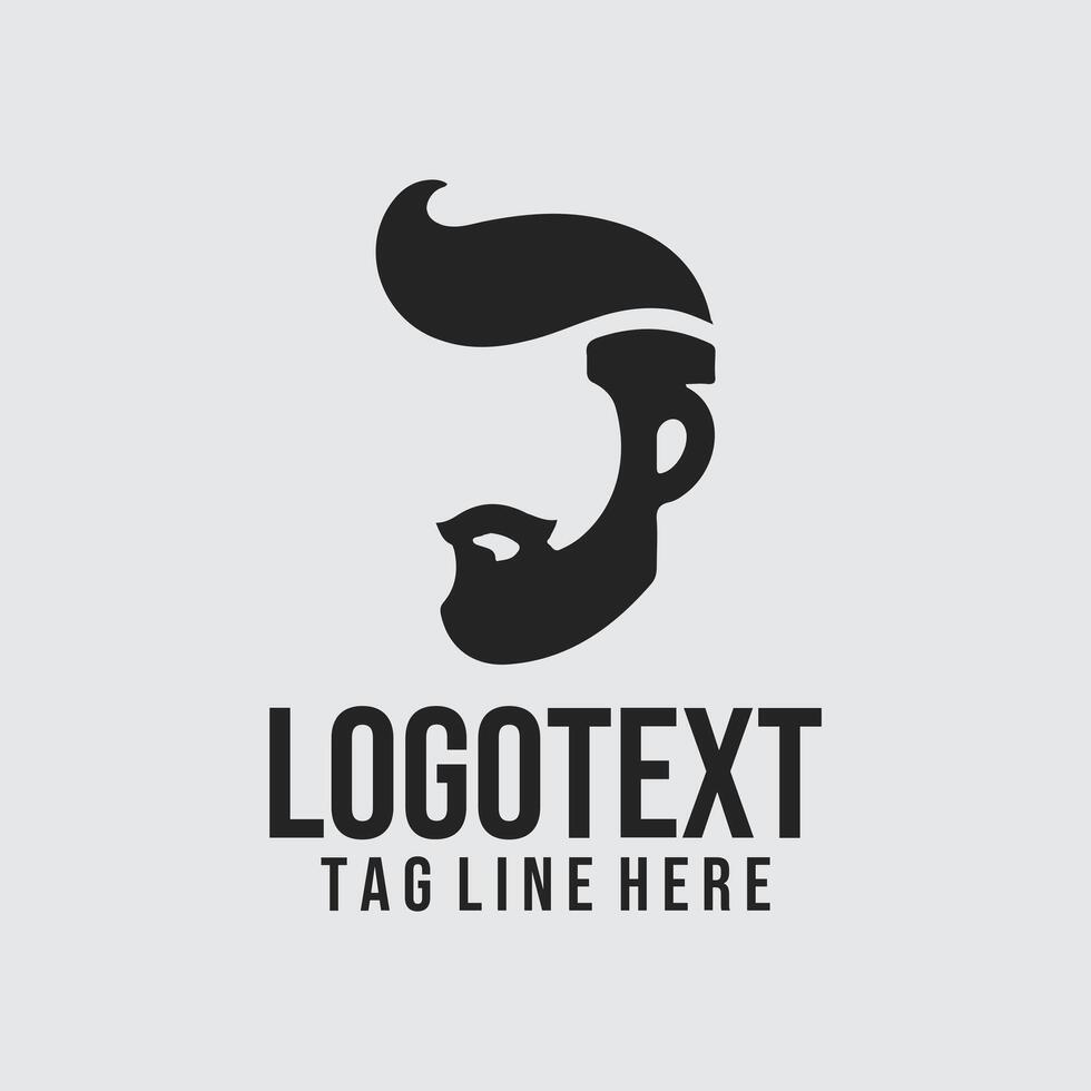A man with a beard and mustache logo vector