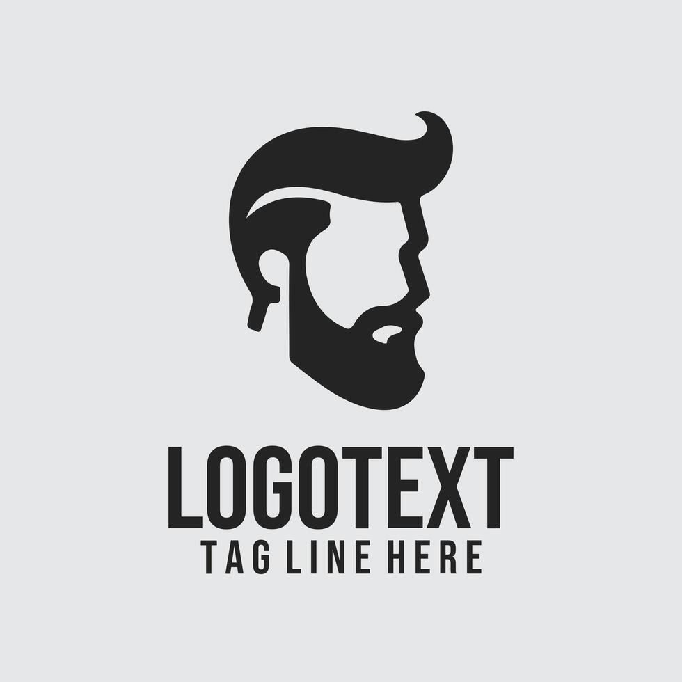A man with a beard and mustache logo vector
