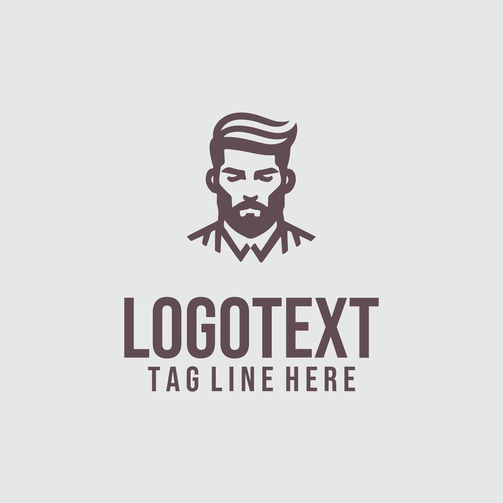 The Gentleman s Lounge linear men salon logo vector