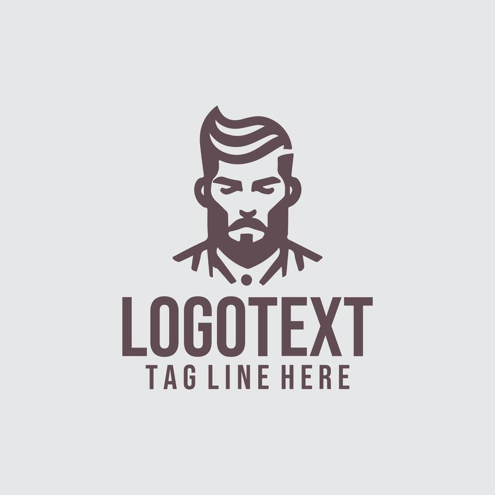 Sleek Gents linear men salon logo vector