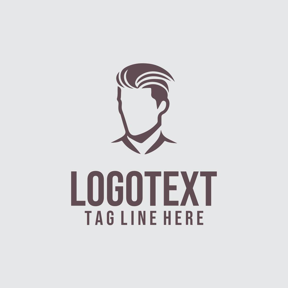 The Sharp Stylist linear men salon logo vector