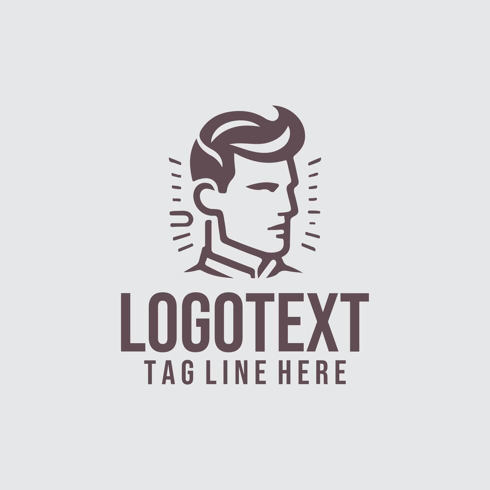 The Gentleman s Cut linear men salon logo vector