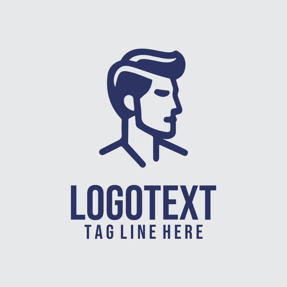 Prestige Grooming linear men salon logo vector