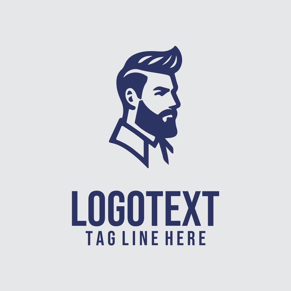 A bearded man logo with a beard and mustache vector