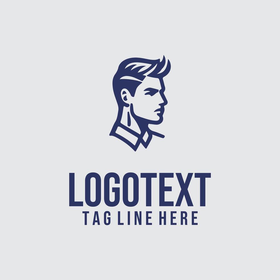 Fresh Fade linear men salon logo vector
