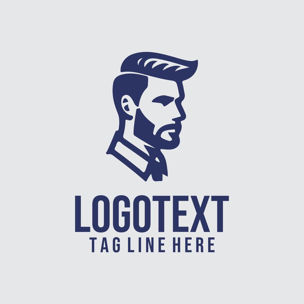 A man with a beard and tie logo design vector