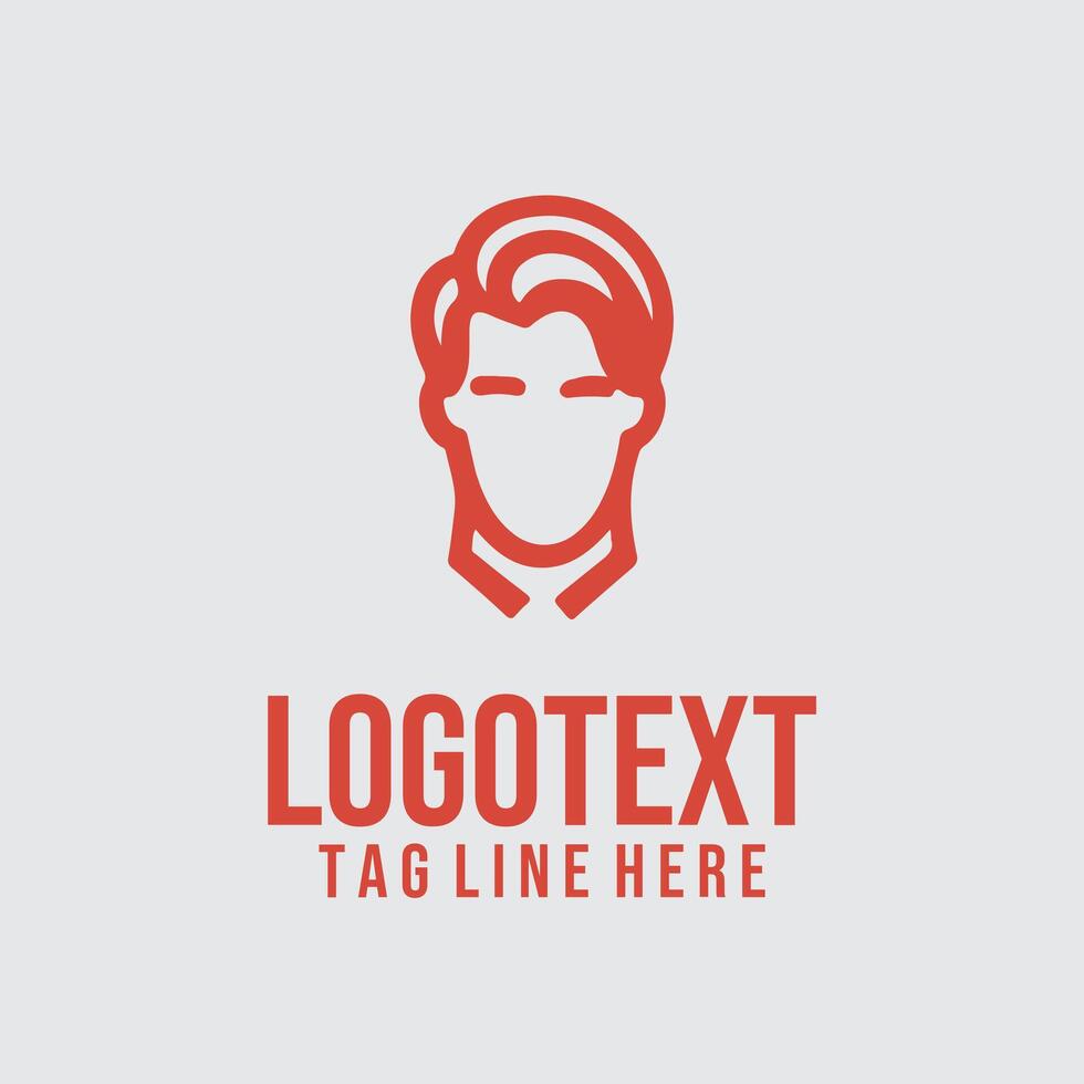 A man with a red face logo vector