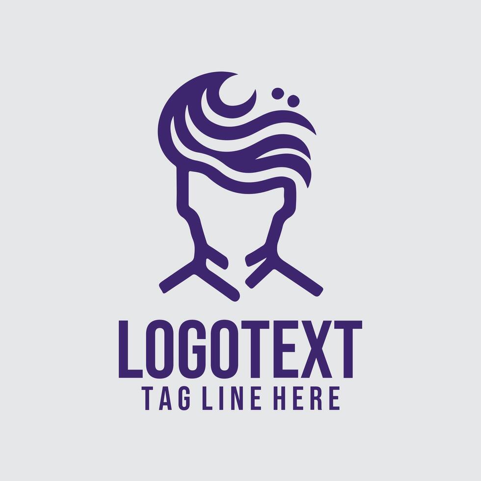 Sharp Edge Salon linear men logo vector