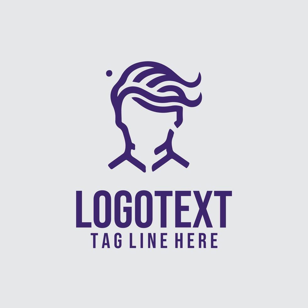 Sharp Edge Salon linear men logo vector
