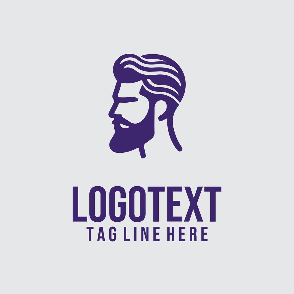 Sharp Edge Salon linear men logo vector