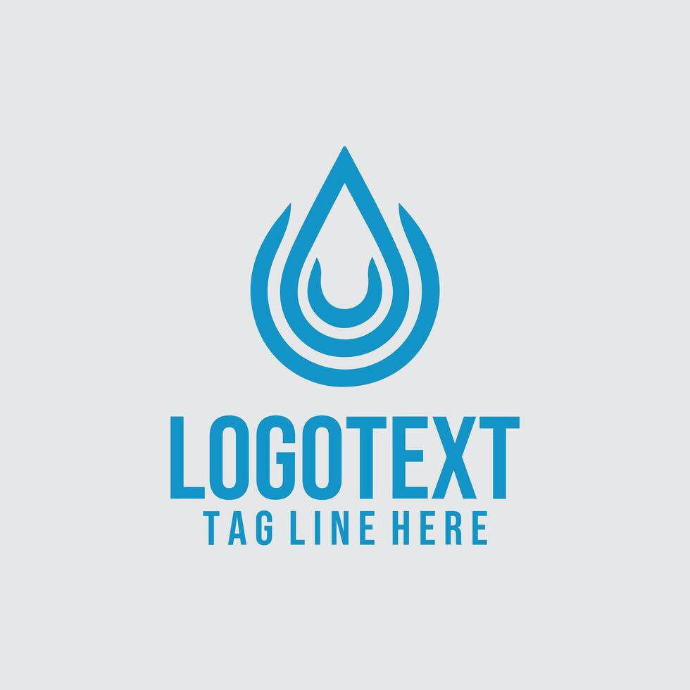 Drop Path Linear Water Logo vector