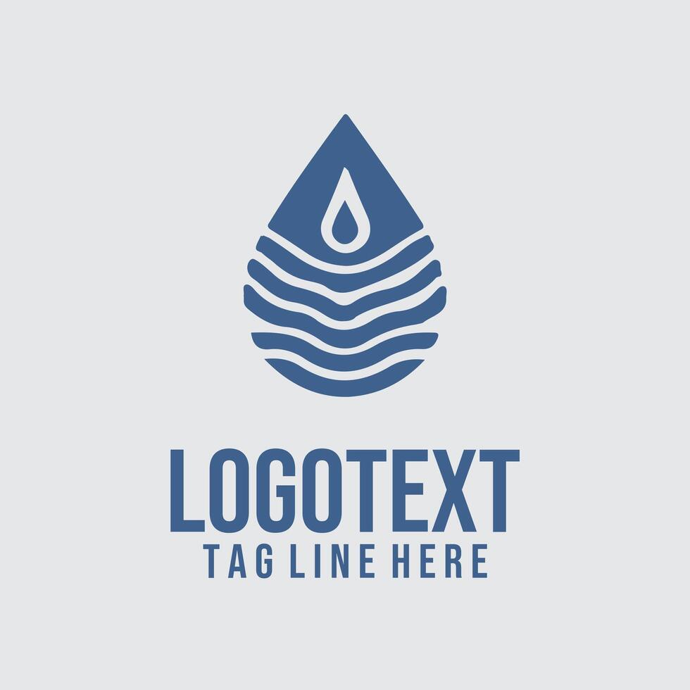 Drop Path Linear Water Logo vector