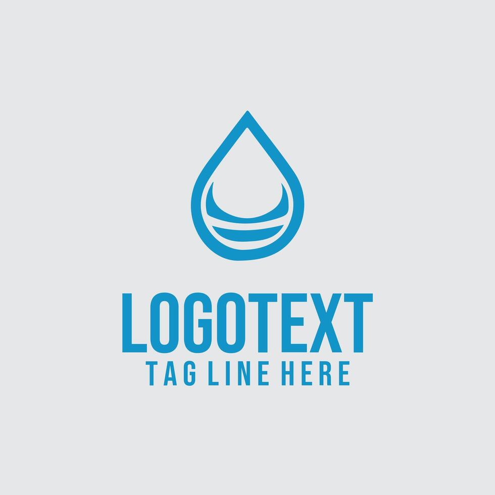 Liquid Line Linear Water Drops Logo vector