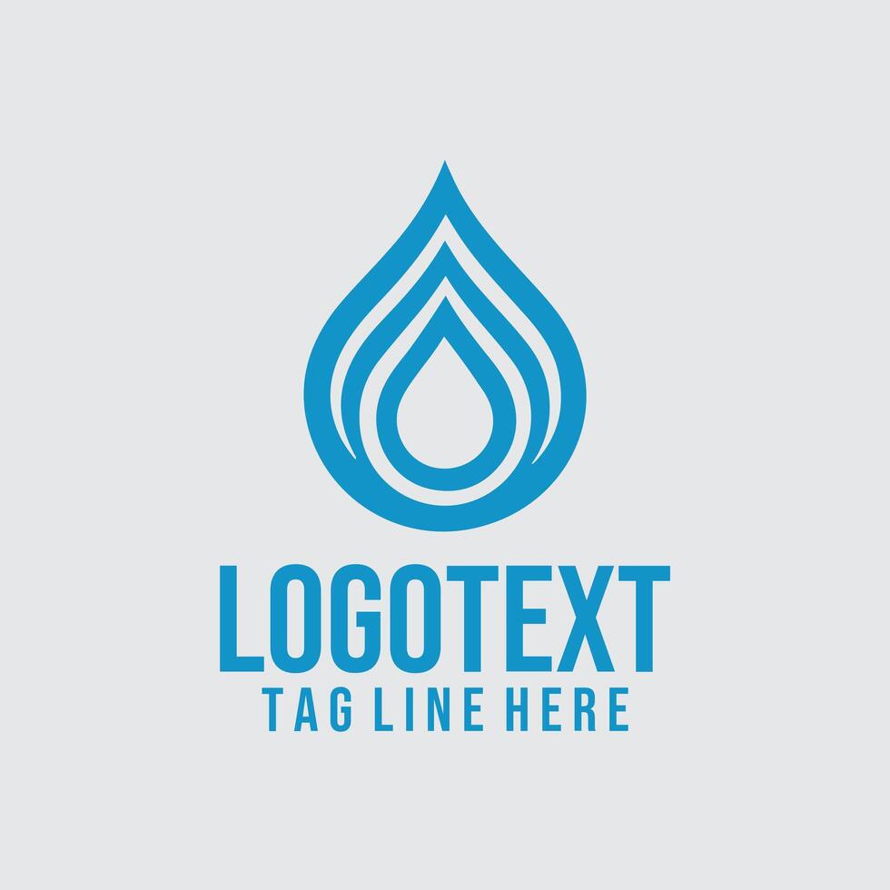 Wave Tide Linear Water Drops Logo vector