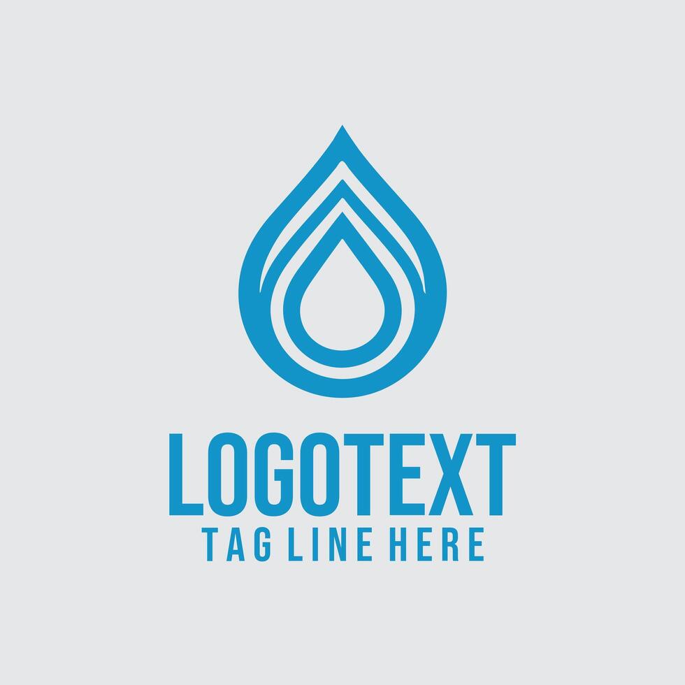 Wave Tide Linear Water Drops Logo vector