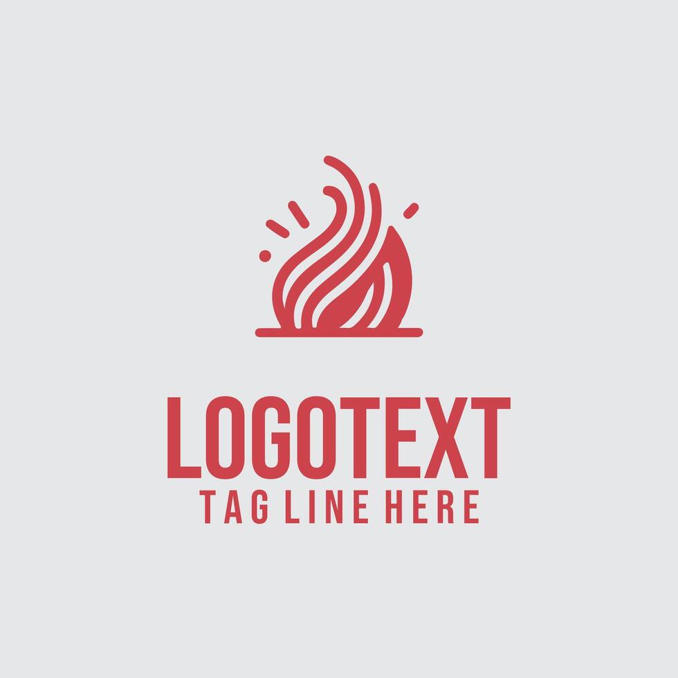 Flame Beam linear fire logo vector
