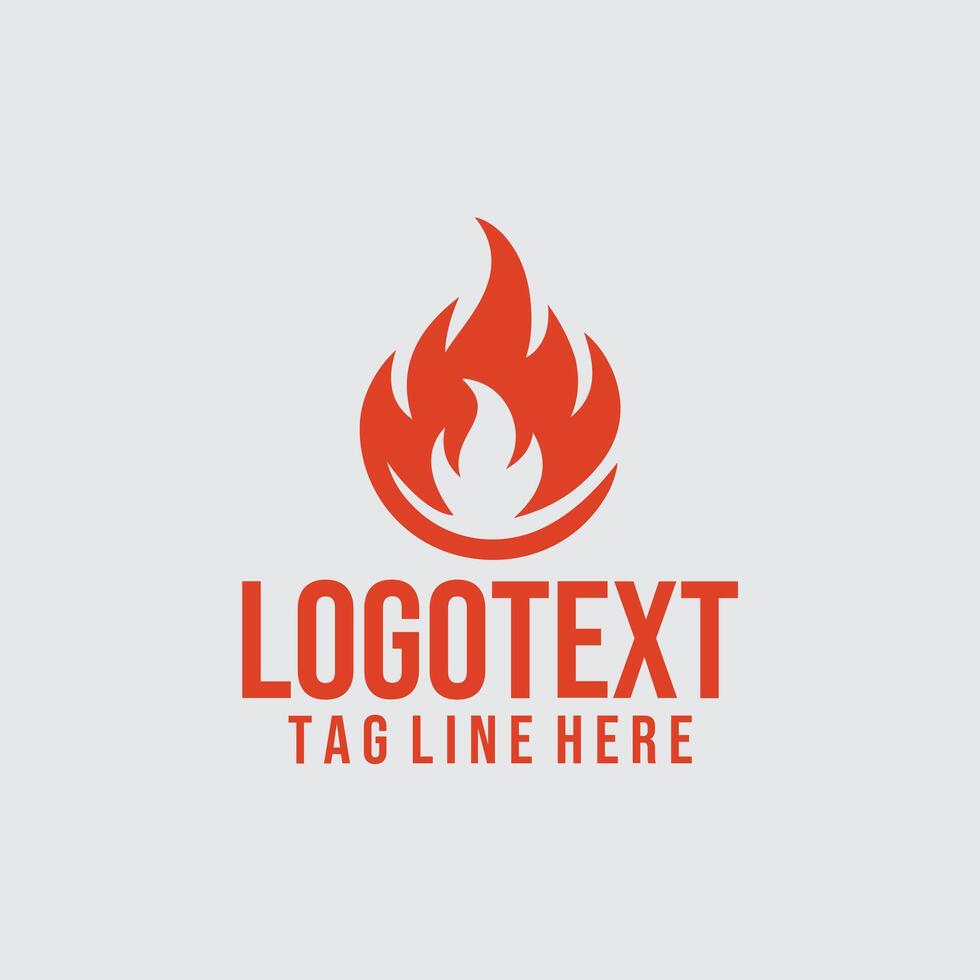 Ember Glow linear fire logo vector